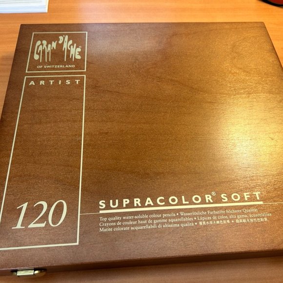 Caran d'Ache Supracolor 120 Coloured Pencils in Wooden Case - Picture 2 of 9